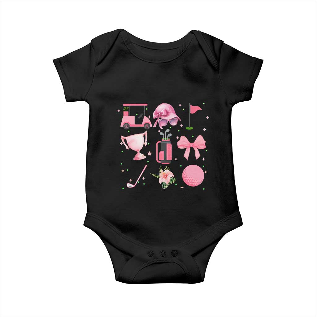 Womens Golf Lover Baby Onesie Cute Pink Bow Golf Sports Gift - Wonder Print Shop