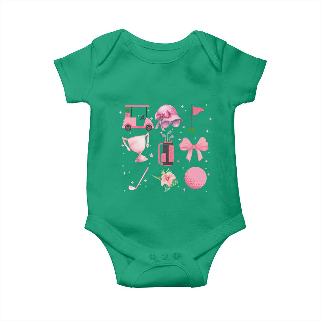 Womens Golf Lover Baby Onesie Cute Pink Bow Golf Sports Gift - Wonder Print Shop