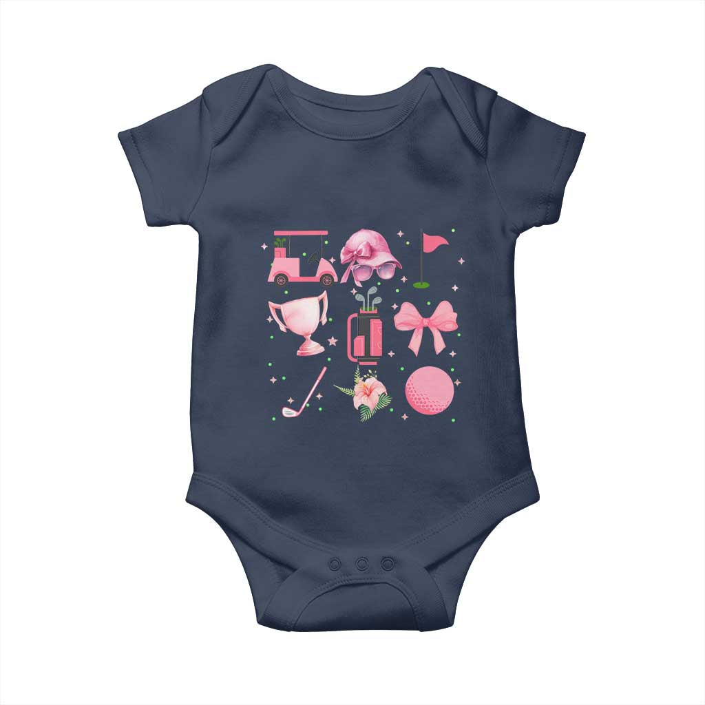 Womens Golf Lover Baby Onesie Cute Pink Bow Golf Sports Gift - Wonder Print Shop