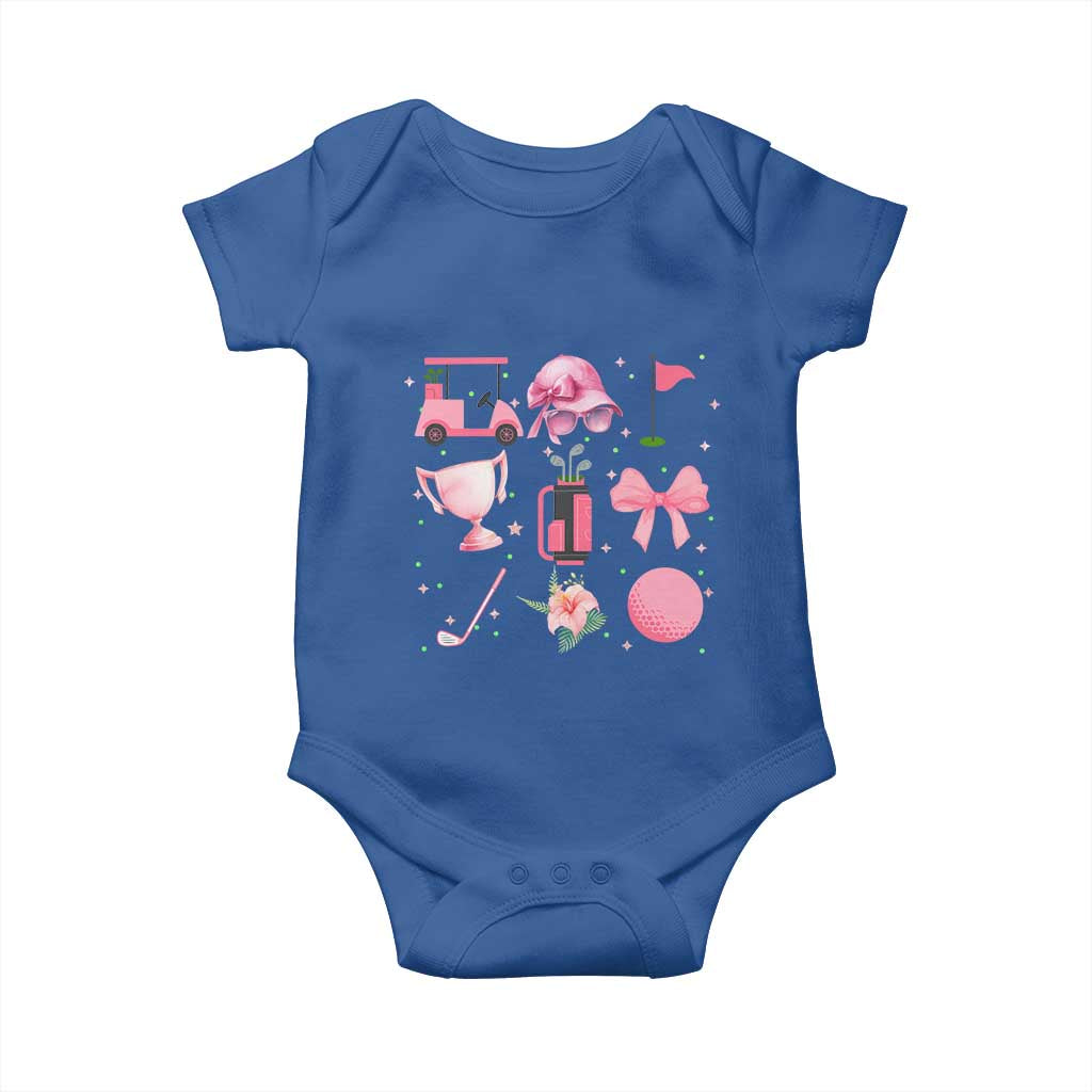 Womens Golf Lover Baby Onesie Cute Pink Bow Golf Sports Gift - Wonder Print Shop