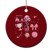 Womens Golf Lover Ceramic Ornament Cute Pink Bow Golf Sports Gift - Wonder Print Shop