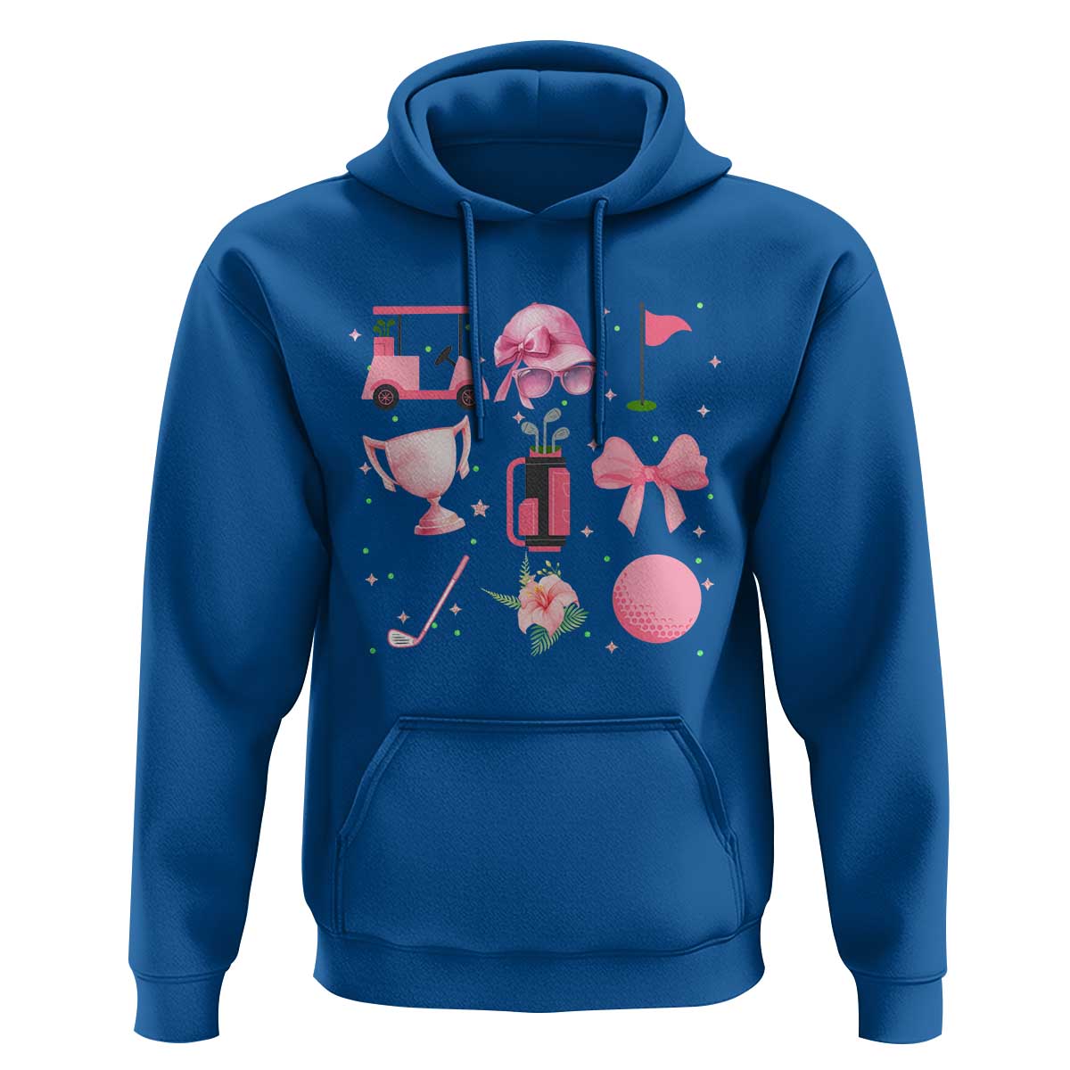 Womens Golf Lover Hoodie Cute Pink Bow Golf Sports Gift - Wonder Print Shop
