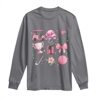Womens Golf Lover Long Sleeve Shirt Cute Pink Bow Golf Sports Gift - Wonder Print Shop