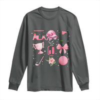 Womens Golf Lover Long Sleeve Shirt Cute Pink Bow Golf Sports Gift - Wonder Print Shop