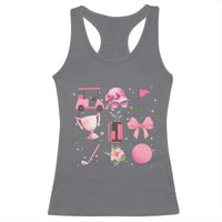 Womens Golf Lover Racerback Tank Top Cute Pink Bow Golf Sports Gift - Wonder Print Shop