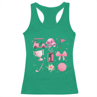 Womens Golf Lover Racerback Tank Top Cute Pink Bow Golf Sports Gift - Wonder Print Shop