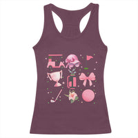 Womens Golf Lover Racerback Tank Top Cute Pink Bow Golf Sports Gift - Wonder Print Shop