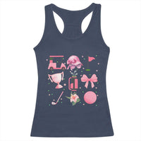 Womens Golf Lover Racerback Tank Top Cute Pink Bow Golf Sports Gift - Wonder Print Shop