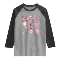 Womens Golf Lover Raglan Shirt Cute Pink Bow Golf Sports Gift - Wonder Print Shop