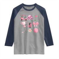 Womens Golf Lover Raglan Shirt Cute Pink Bow Golf Sports Gift - Wonder Print Shop