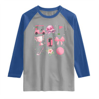 Womens Golf Lover Raglan Shirt Cute Pink Bow Golf Sports Gift - Wonder Print Shop