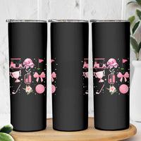 Womens Golf Lover Skinny Tumbler Cute Pink Bow Golf Sports Gift - Wonder Print Shop