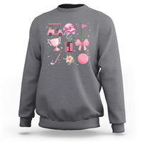 Womens Golf Lover Sweatshirt Cute Pink Bow Golf Sports Gift - Wonder Print Shop