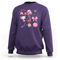 Womens Golf Lover Sweatshirt Cute Pink Bow Golf Sports Gift - Wonder Print Shop