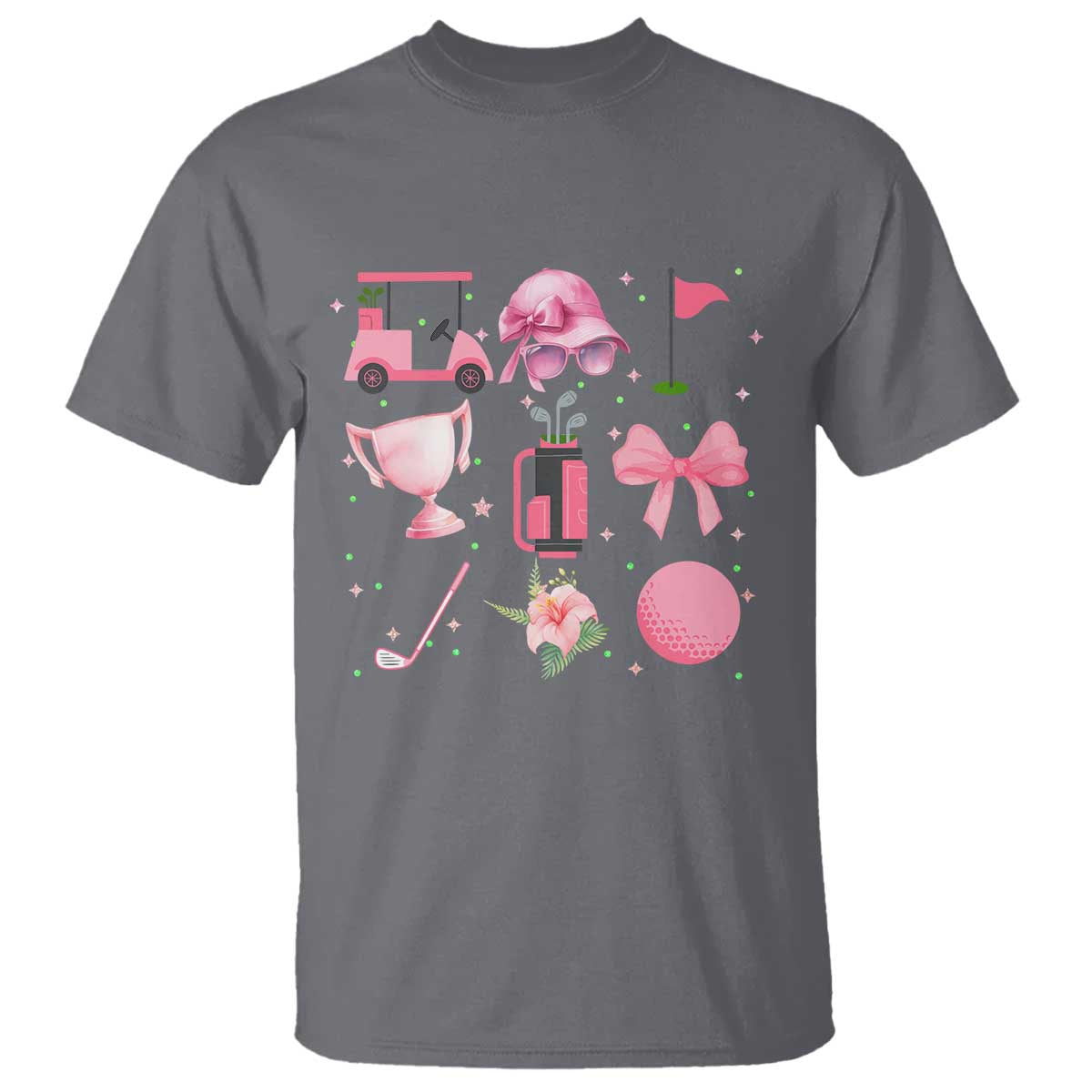 Womens Golf Lover T Shirt Cute Pink Bow Golf Sports Gift - Wonder Print Shop