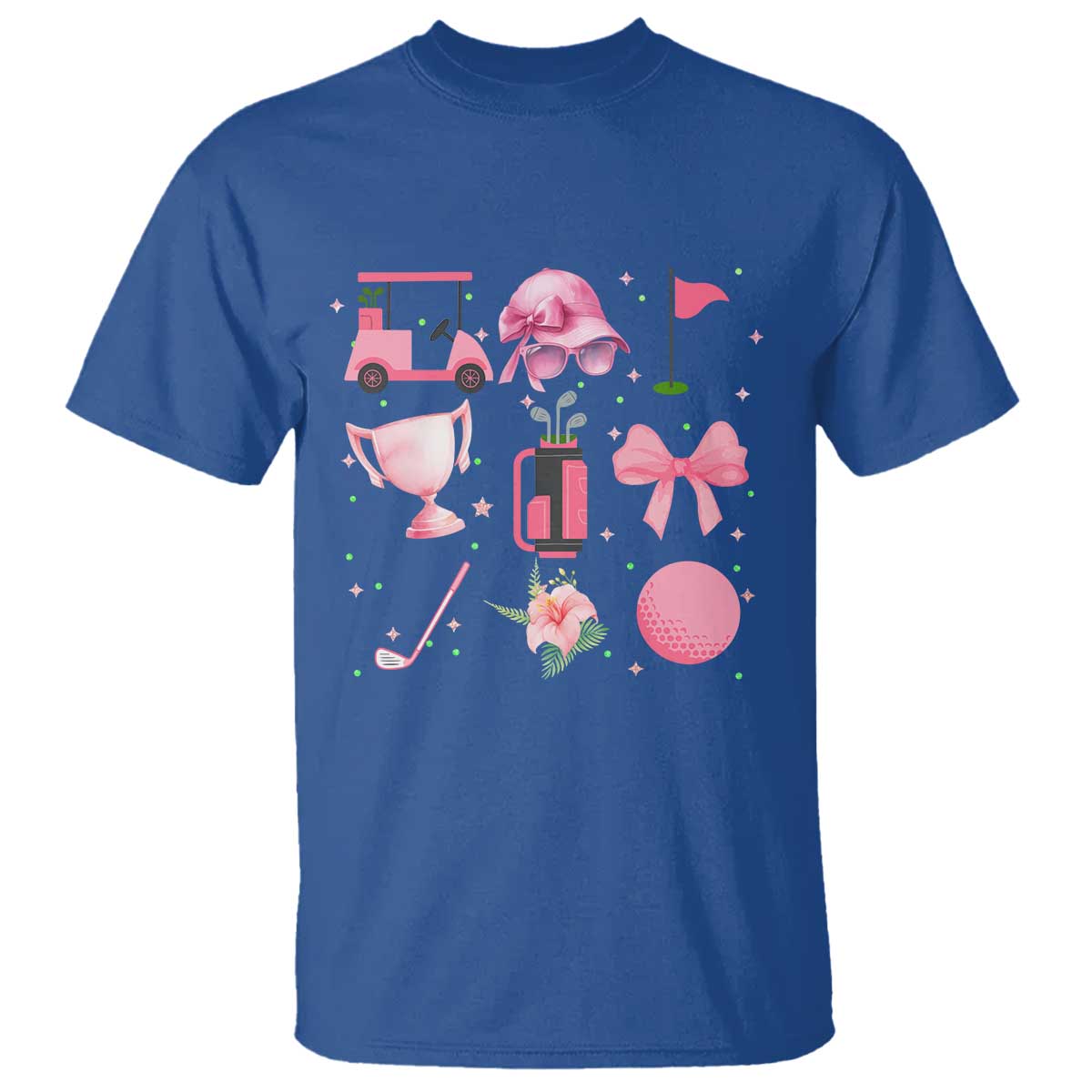 Womens Golf Lover T Shirt Cute Pink Bow Golf Sports Gift - Wonder Print Shop