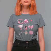 Womens Golf Lover T Shirt For Women Cute Pink Bow Golf Sports Gift - Wonder Print Shop
