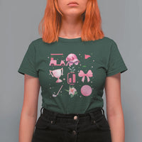Womens Golf Lover T Shirt For Women Cute Pink Bow Golf Sports Gift - Wonder Print Shop
