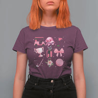 Womens Golf Lover T Shirt For Women Cute Pink Bow Golf Sports Gift - Wonder Print Shop