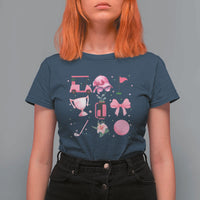 Womens Golf Lover T Shirt For Women Cute Pink Bow Golf Sports Gift - Wonder Print Shop