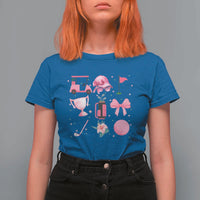Womens Golf Lover T Shirt For Women Cute Pink Bow Golf Sports Gift - Wonder Print Shop