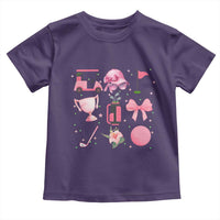 Womens Golf Lover Toddler T Shirt Cute Pink Bow Golf Sports Gift - Wonder Print Shop