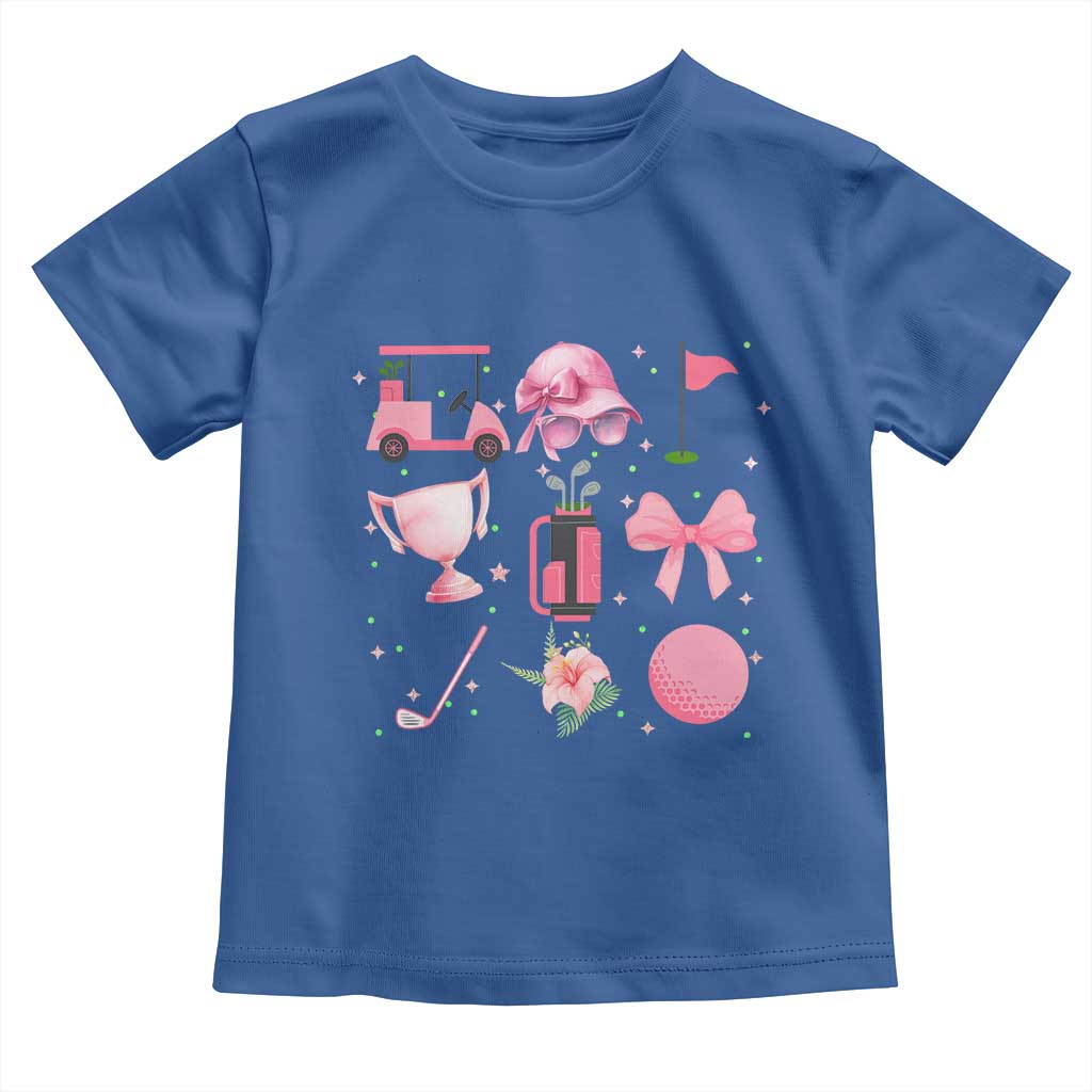 Womens Golf Lover Toddler T Shirt Cute Pink Bow Golf Sports Gift - Wonder Print Shop