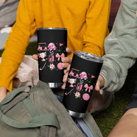 Womens Golf Lover Tumbler Cup Cute Pink Bow Golf Sports Gift - Wonder Print Shop