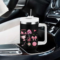 Womens Golf Lover Tumbler With Handle Cute Pink Bow Golf Sports Gift - Wonder Print Shop