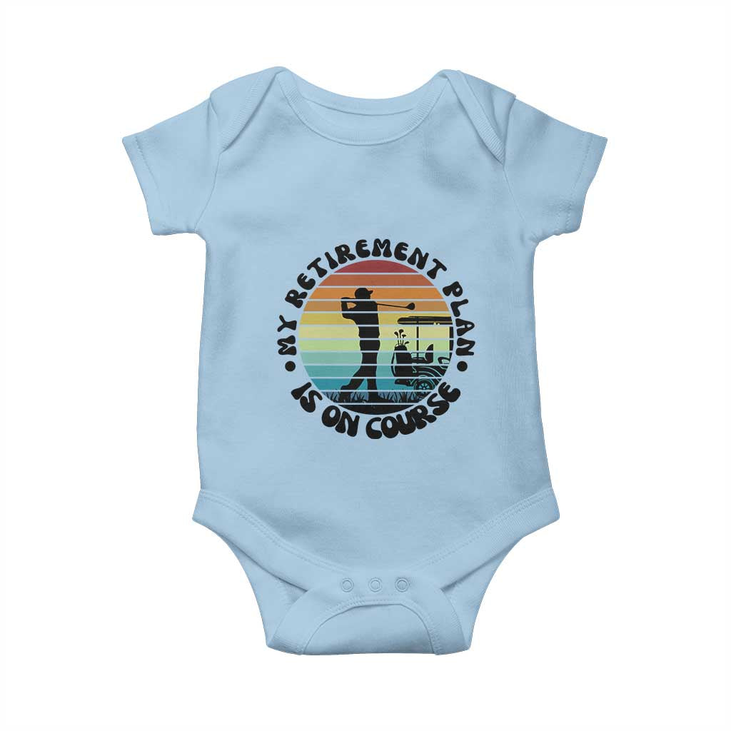 My Retirement Plan Is On Course Baby Onesie Retired Golfer Gift - Wonder Print Shop