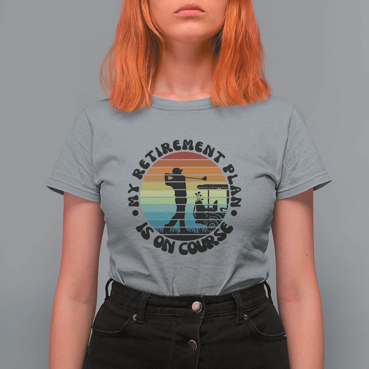 My Retirement Plan Is On Course T Shirt For Women Retired Golfer Gift - Wonder Print Shop
