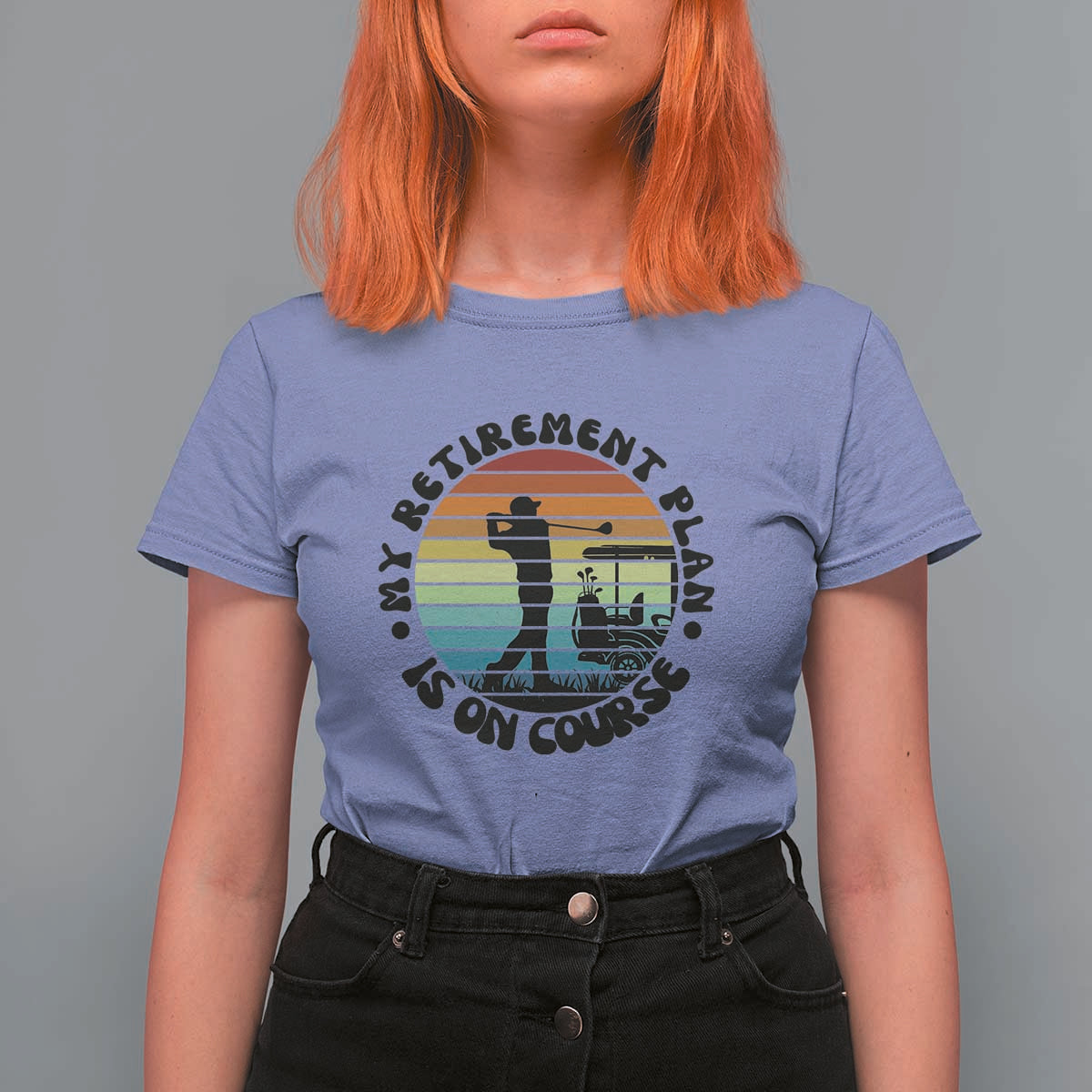 My Retirement Plan Is On Course T Shirt For Women Retired Golfer Gift - Wonder Print Shop