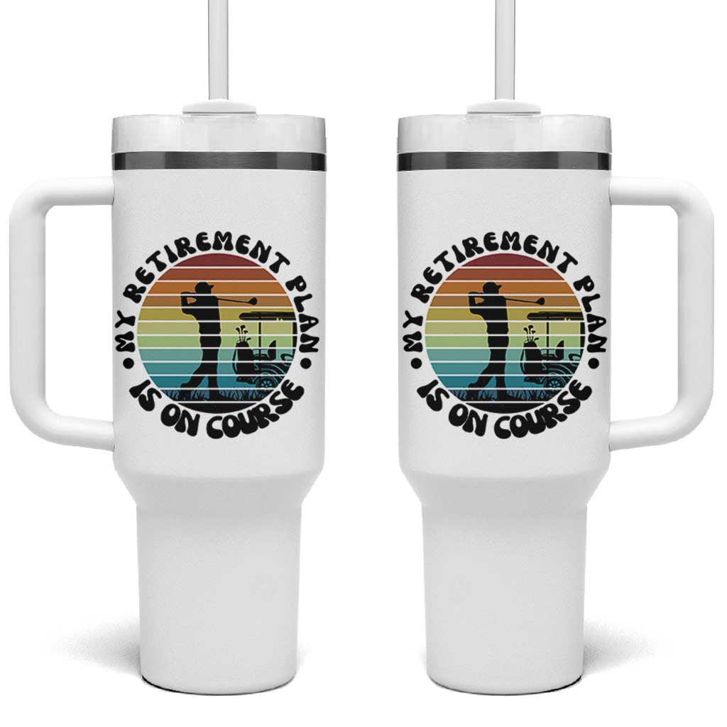 My Retirement Plan Is On Course Tumbler With Handle Retired Golfer Gift - Wonder Print Shop