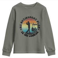My Retirement Plan Is On Course Youth Sweatshirt Retired Golfer Gift - Wonder Print Shop