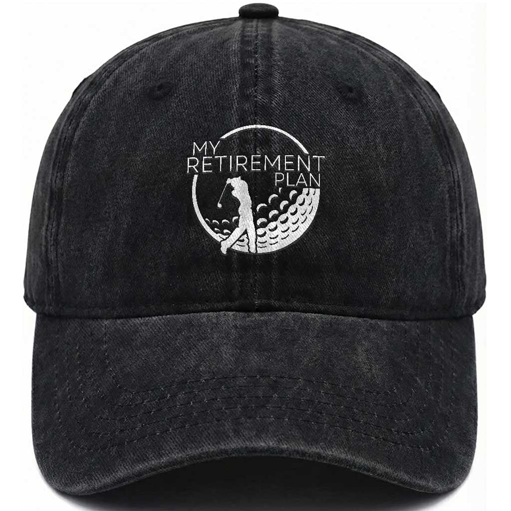 Funny Retirement Golf Washed Cotton Baseball Cap Saying Golfing Gift