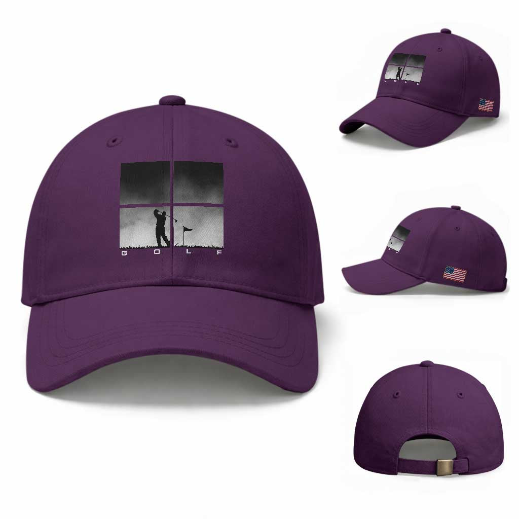 Gift For Sports Lover Baseball Cap Retro Golf Silhouette Art