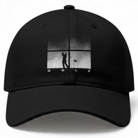 Gift For Sports Lover Baseball Cap Retro Golf Silhouette Art