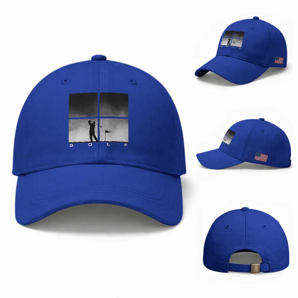 Gift For Sports Lover Baseball Cap Retro Golf Silhouette Art