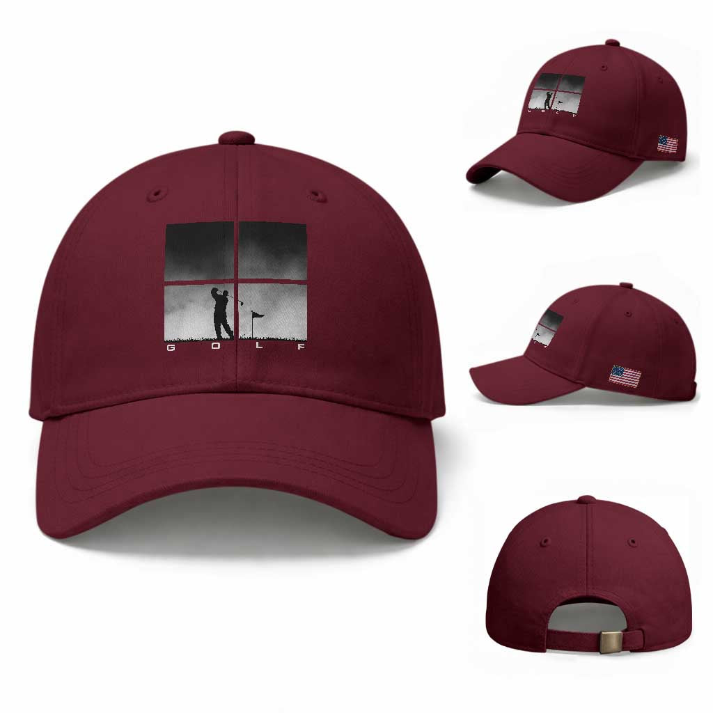 Gift For Sports Lover Baseball Cap Retro Golf Silhouette Art