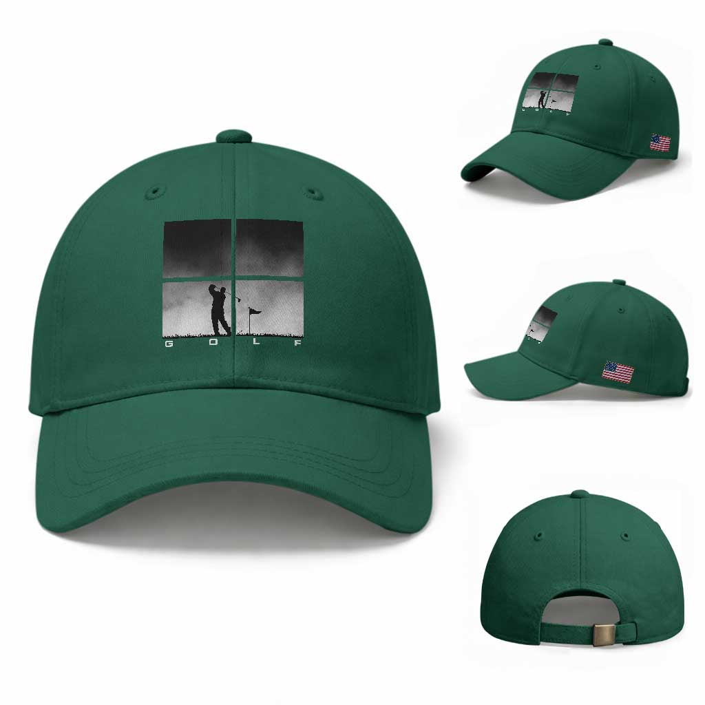 Gift For Sports Lover Baseball Cap Retro Golf Silhouette Art