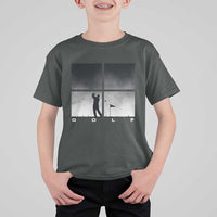 Gift For Sports Lover T Shirt For Kid Retro Golf Silhouette Art - Wonder Print Shop