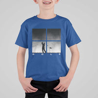 Gift For Sports Lover T Shirt For Kid Retro Golf Silhouette Art - Wonder Print Shop