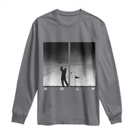 Gift For Sports Lover Long Sleeve Shirt Retro Golf Silhouette Art - Wonder Print Shop