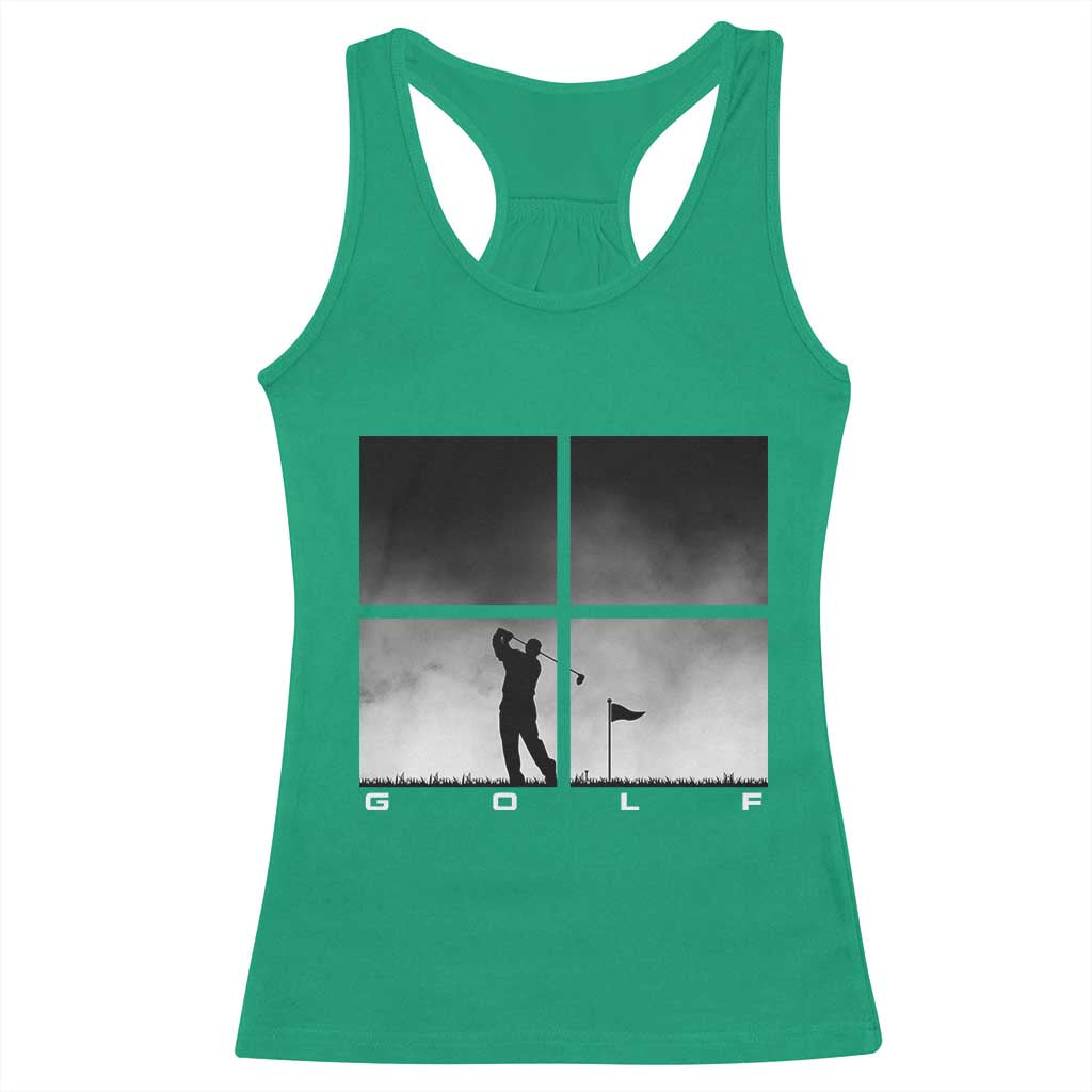 Gift For Sports Lover Racerback Tank Top Retro Golf Silhouette Art - Wonder Print Shop