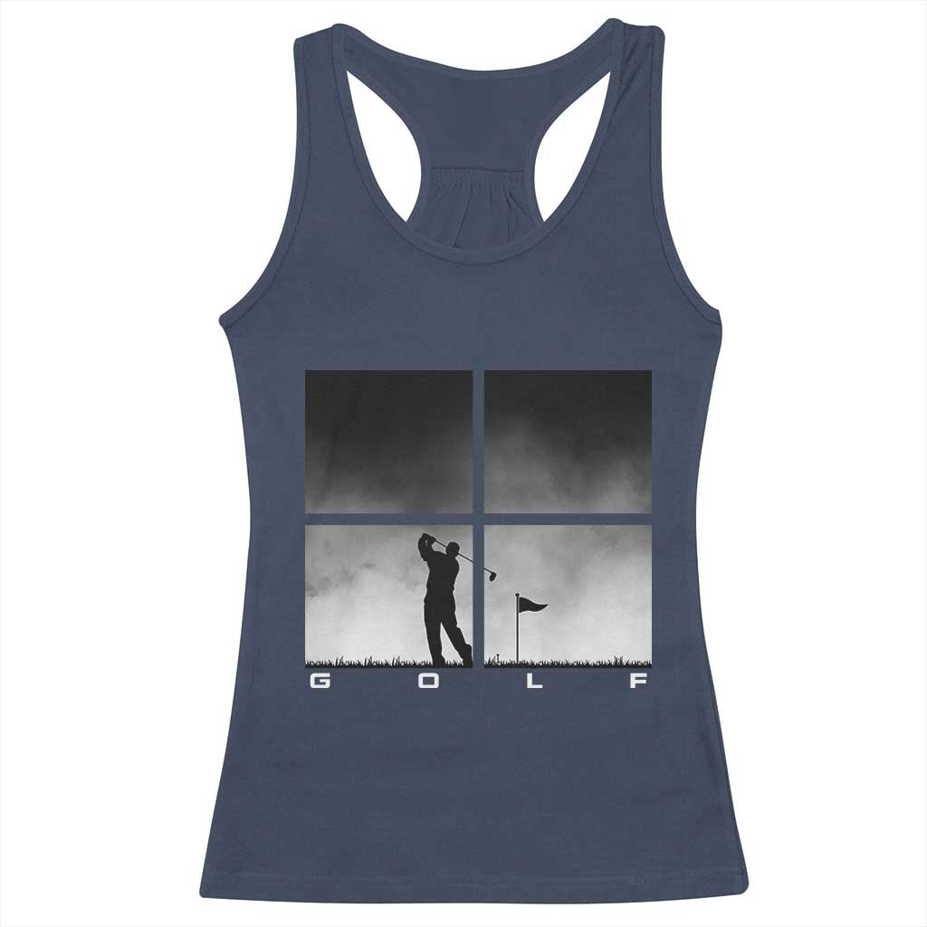Gift For Sports Lover Racerback Tank Top Retro Golf Silhouette Art - Wonder Print Shop