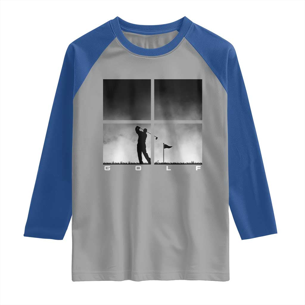 Gift For Sports Lover Raglan Shirt Retro Golf Silhouette Art - Wonder Print Shop