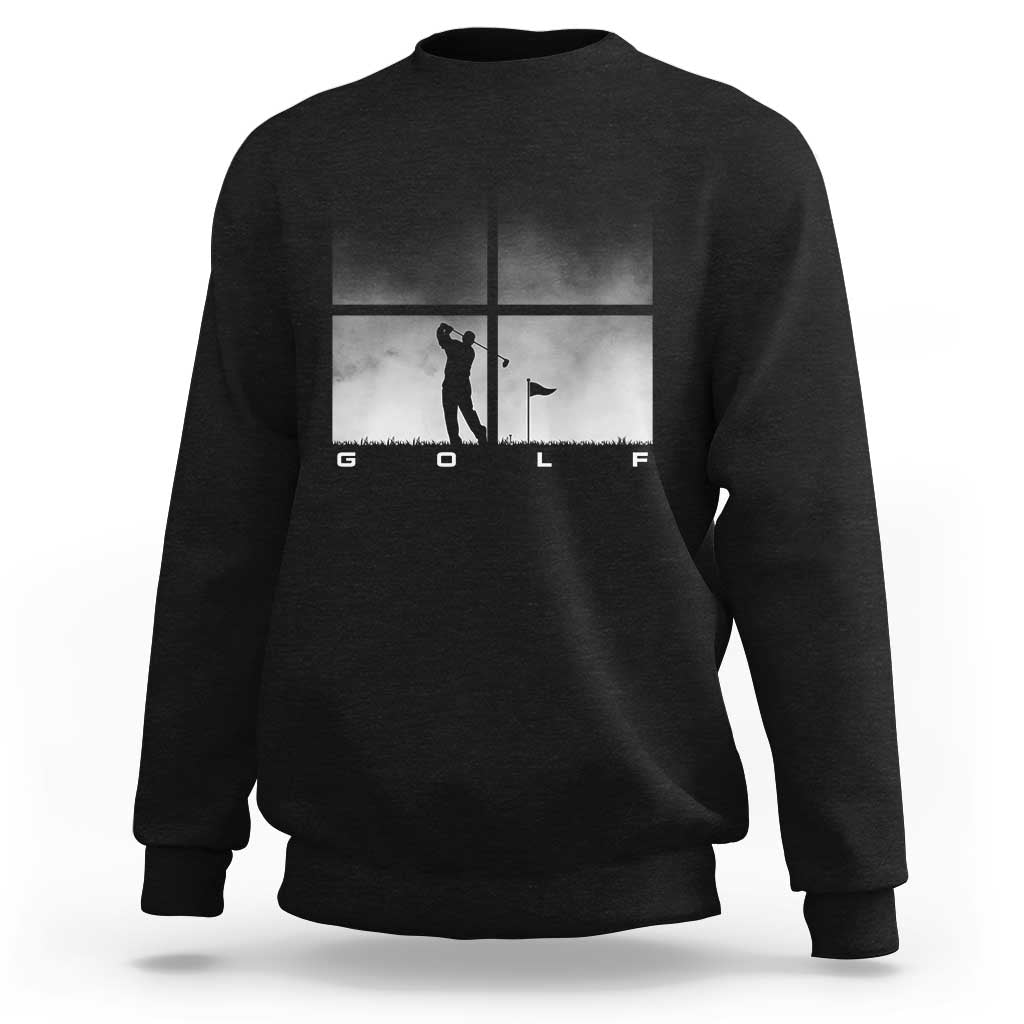 Gift For Sports Lover Sweatshirt Retro Golf Silhouette Art - Wonder Print Shop