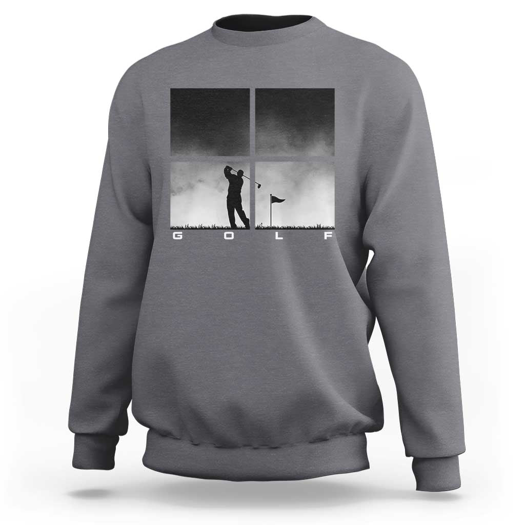 Gift For Sports Lover Sweatshirt Retro Golf Silhouette Art - Wonder Print Shop