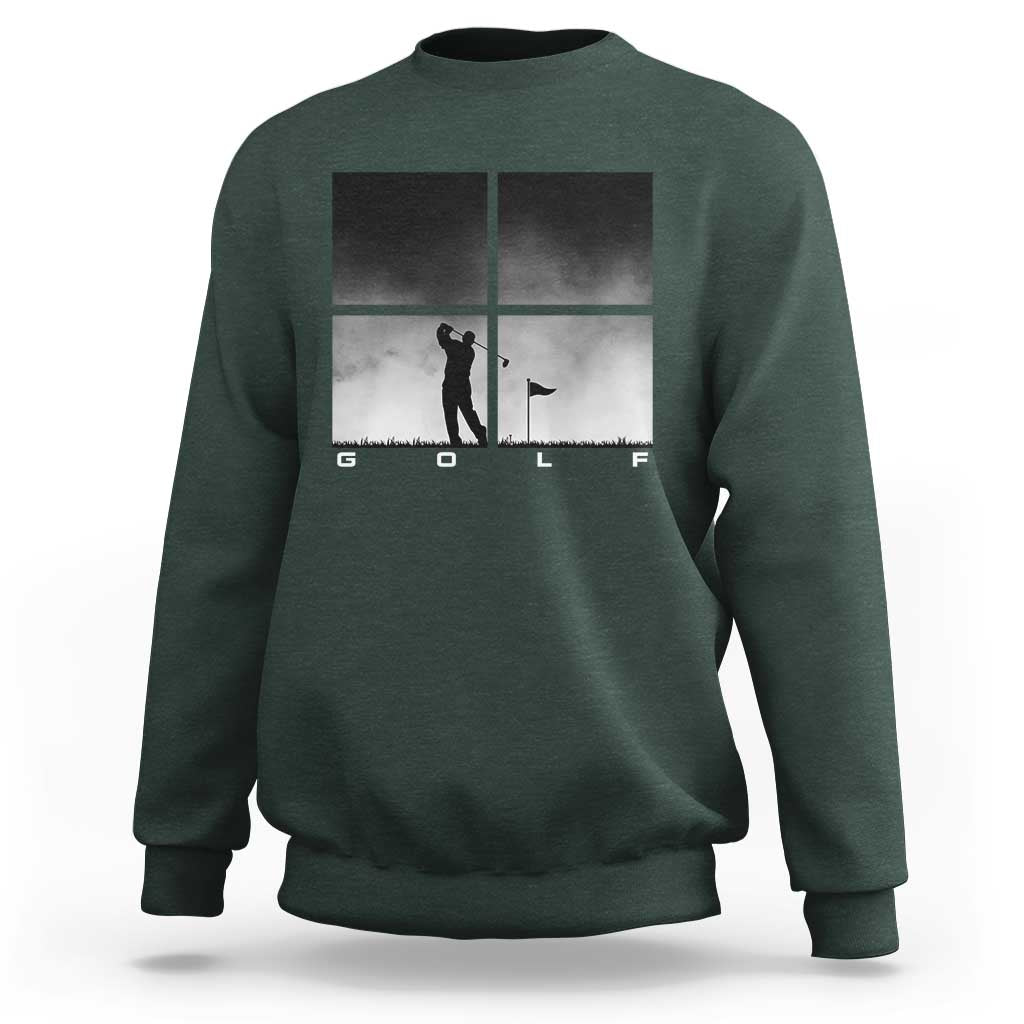 Gift For Sports Lover Sweatshirt Retro Golf Silhouette Art - Wonder Print Shop
