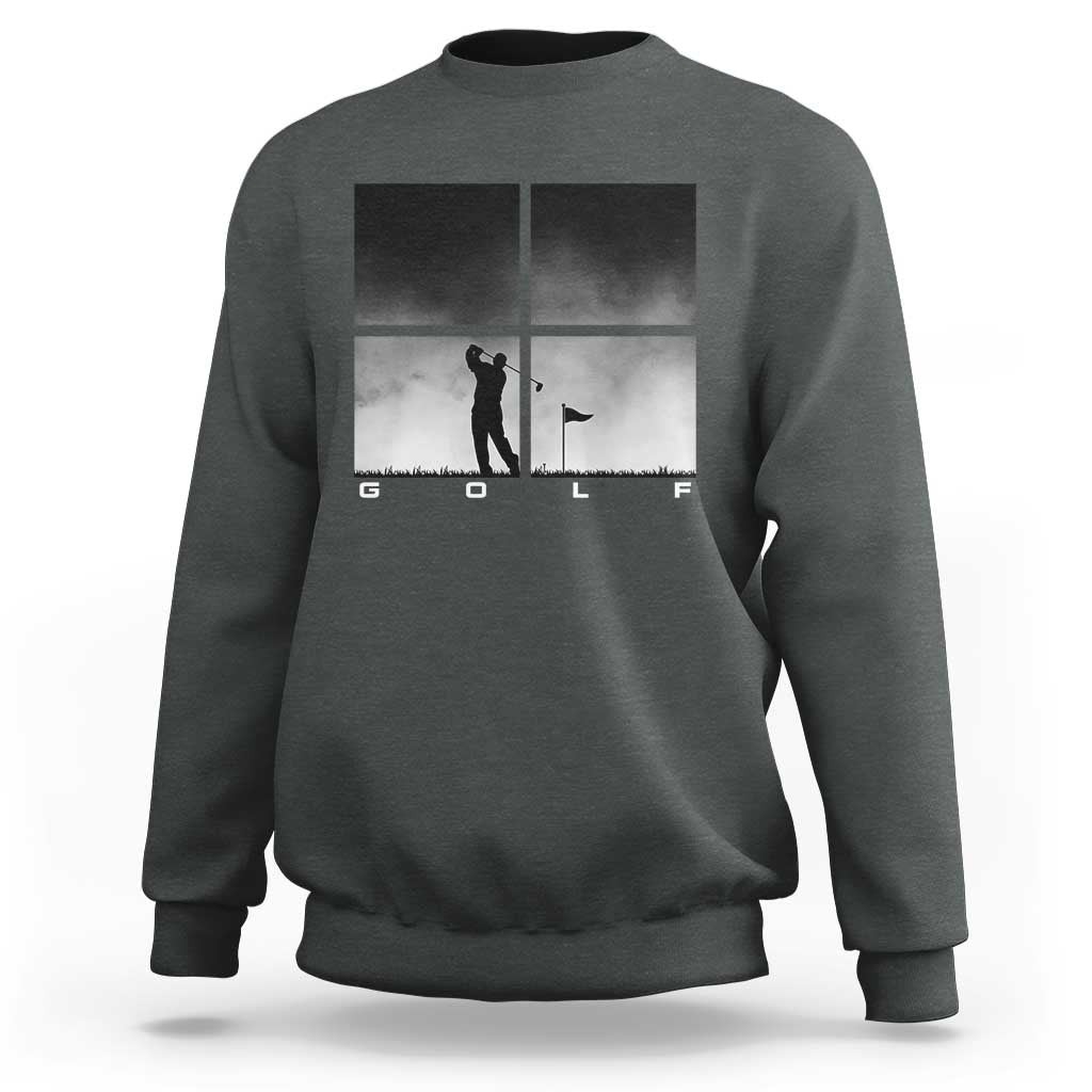 Gift For Sports Lover Sweatshirt Retro Golf Silhouette Art - Wonder Print Shop